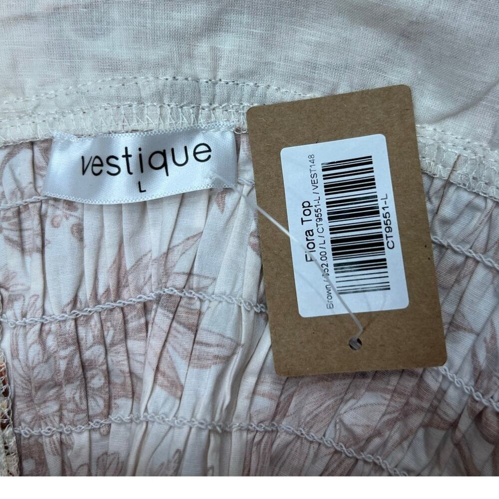 Vestique Flora Rust Floral Cotton Puff Sleeve Crop Top Mini Skirt Set L NWT - Picture 10 of 14
